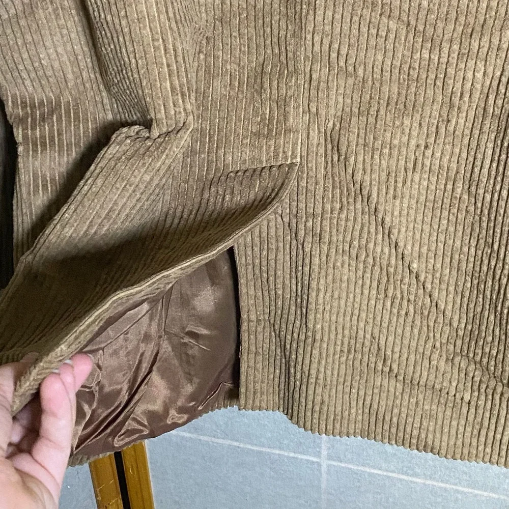 Vintage‎ James River Traders Mens Tan Corduroy 3-Button Blazer Sport Coat Size L